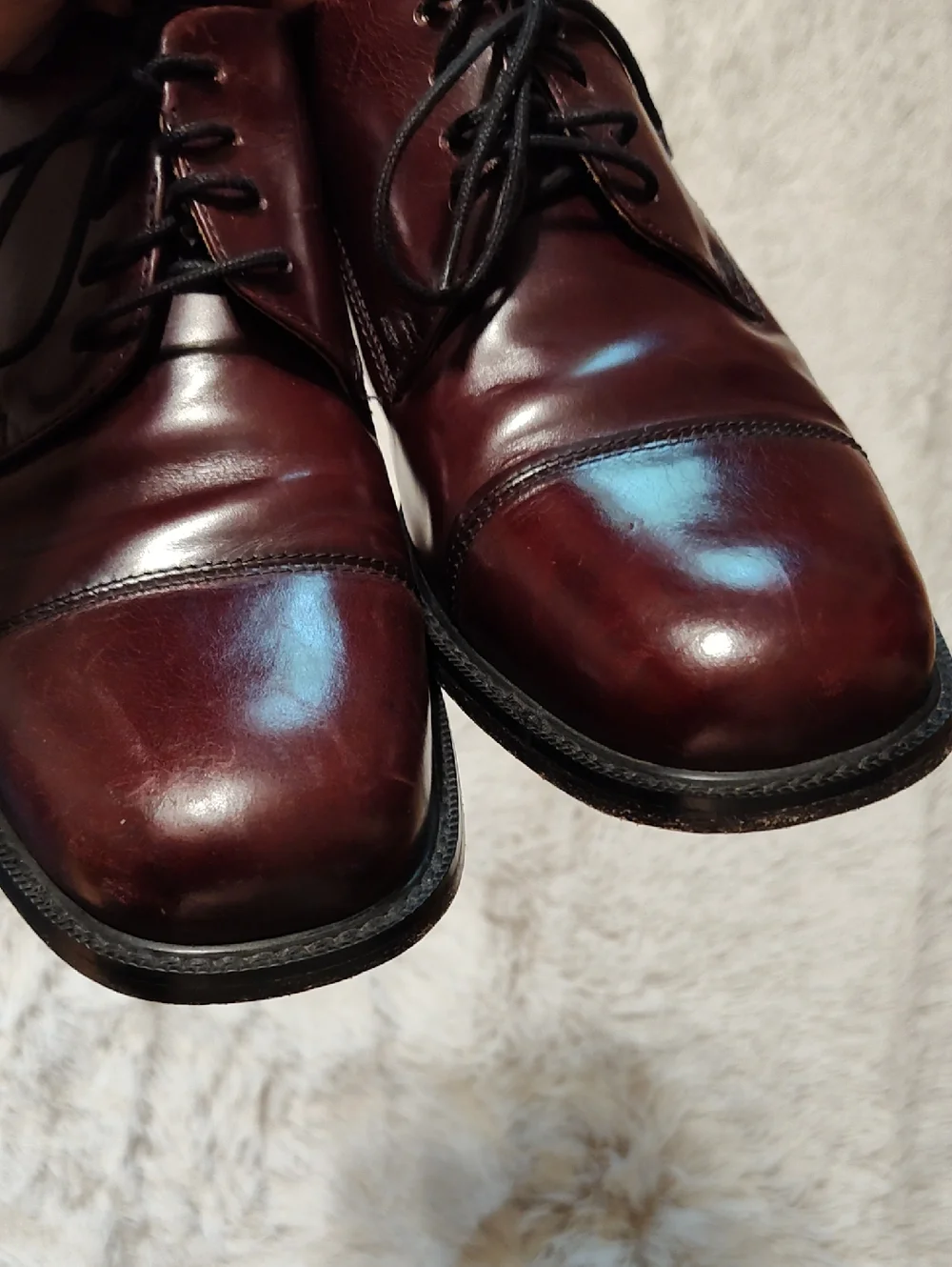 Brass Boot Mens Leather Cap Toe Oxfords Oxblood Florsheim Vero Cuoio Size 8.5